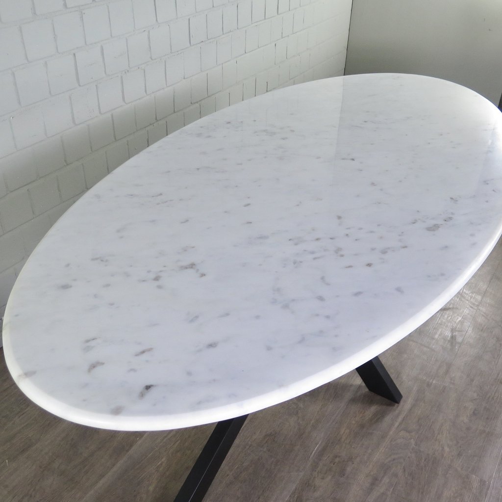 Tisch Küchentisch Esstisch Oval Marmor 2,00 m x 1,00 m