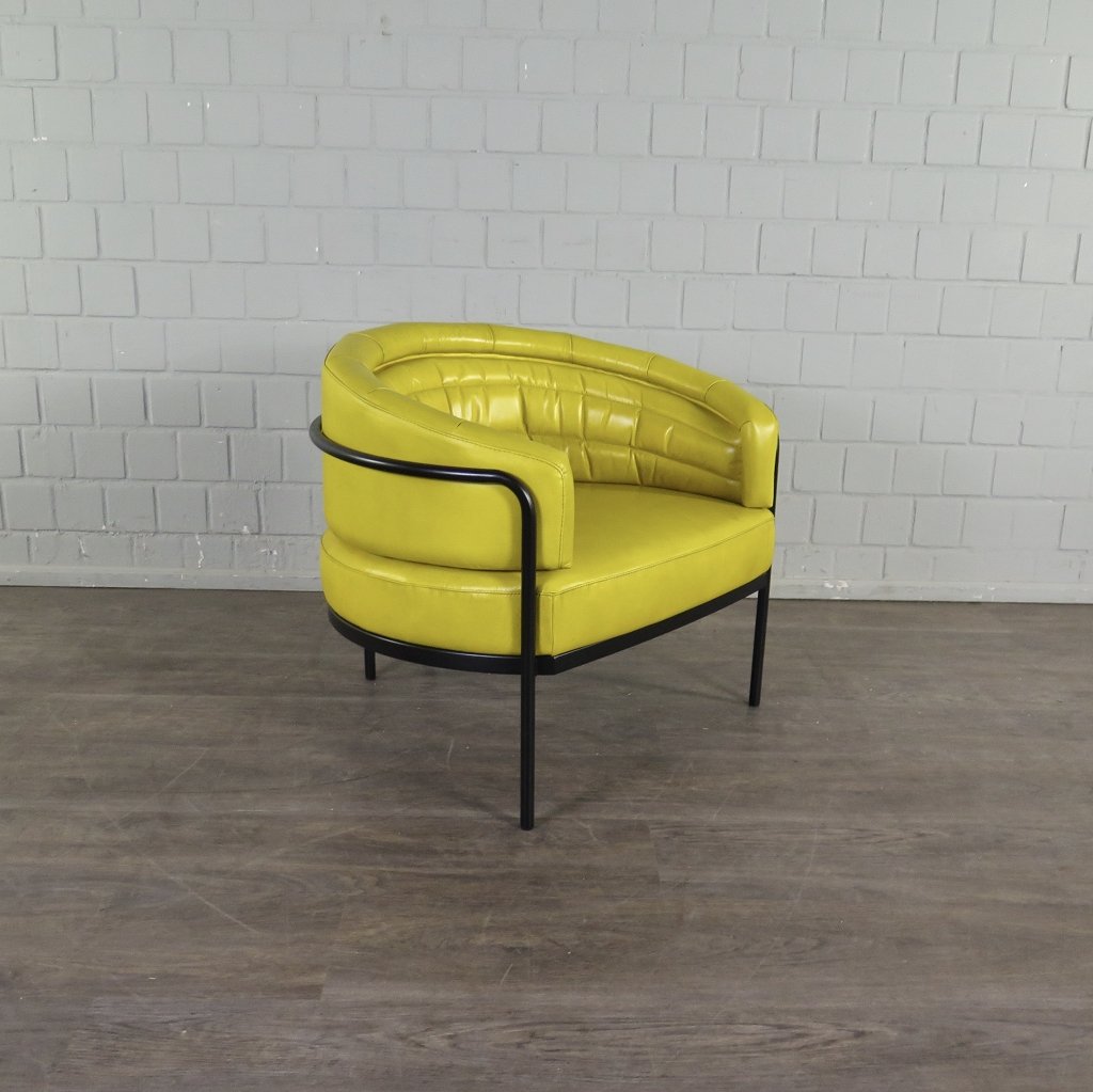 Loungesessel Leder 0,86 m Gelb 