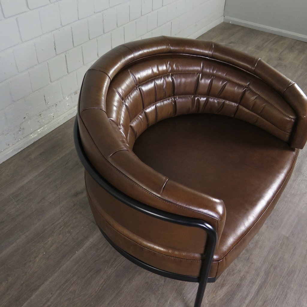 Loungesessel Leder 0,86 m Braun