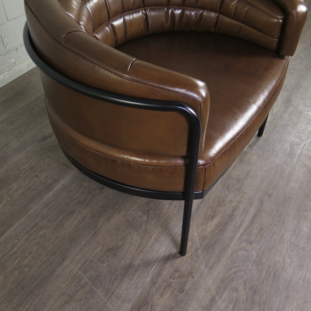 Loungesessel Leder 0,86 m Braun