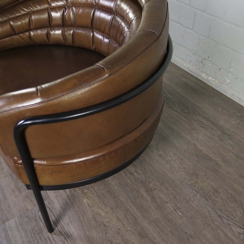 Loungesessel Leder 0,86 m Braun