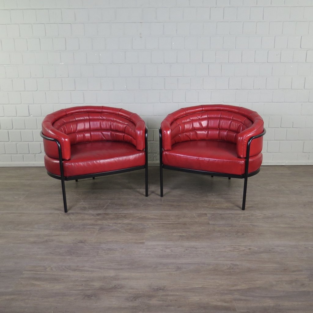 Loungesessel Leder 0,86 m Rot