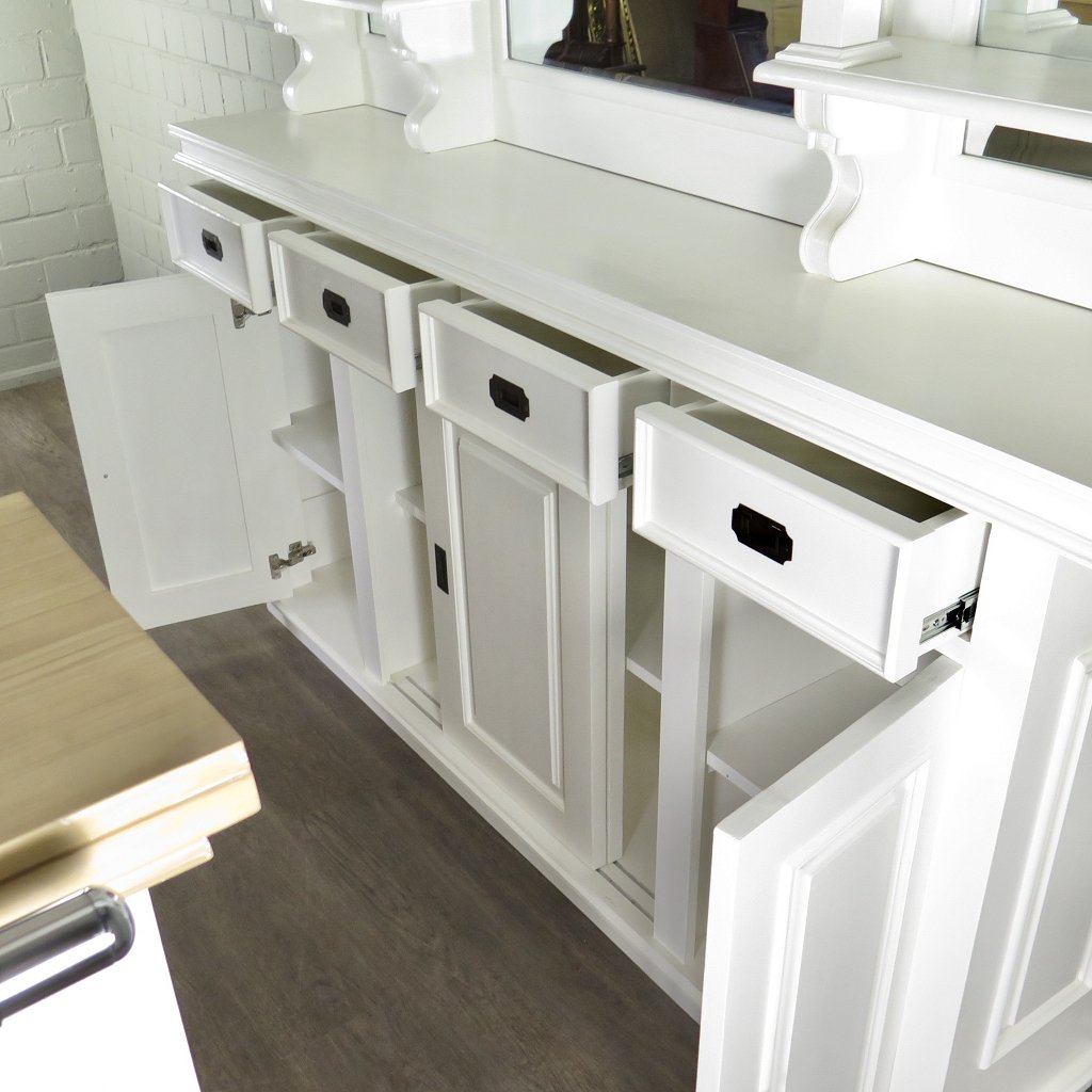 Hausbar Theke Teakholz 2,06 m Weiß