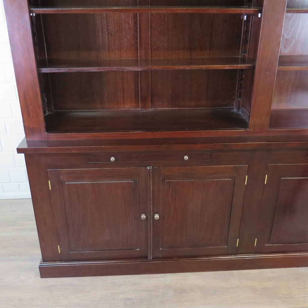 Bibliotheksschrank Schrank Mahagoni 2,40 m