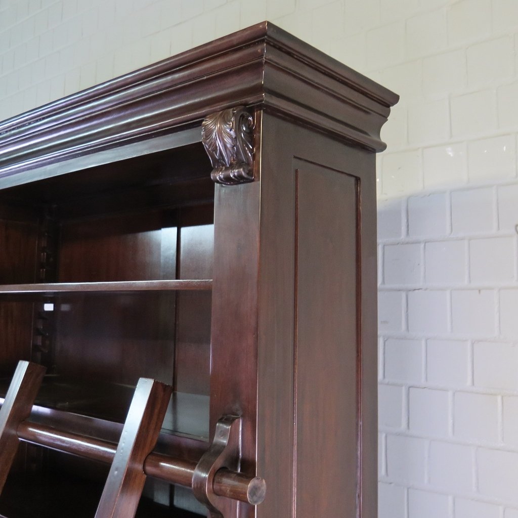 Bibliotheksschrank Schrank Mahagoni 2,40 m
