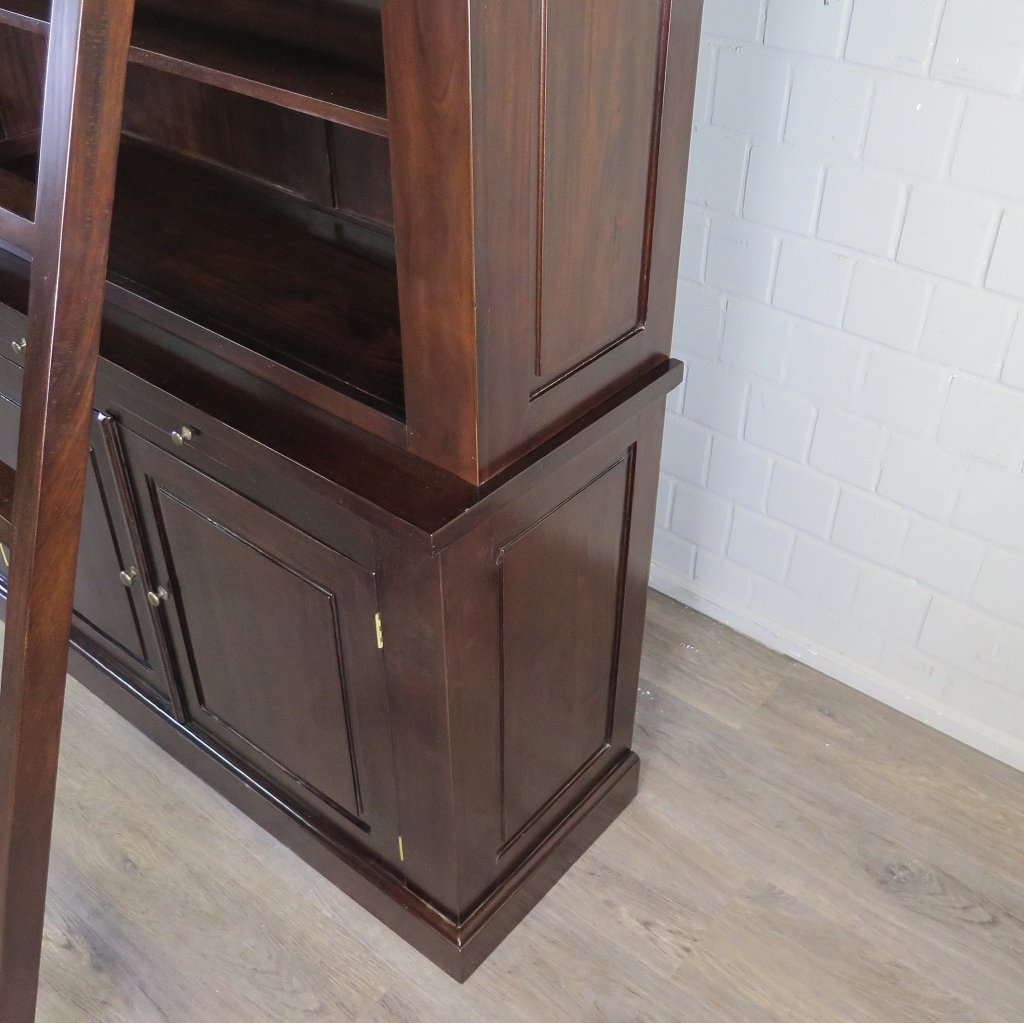 Bibliotheksschrank Schrank Mahagoni 2,40 m