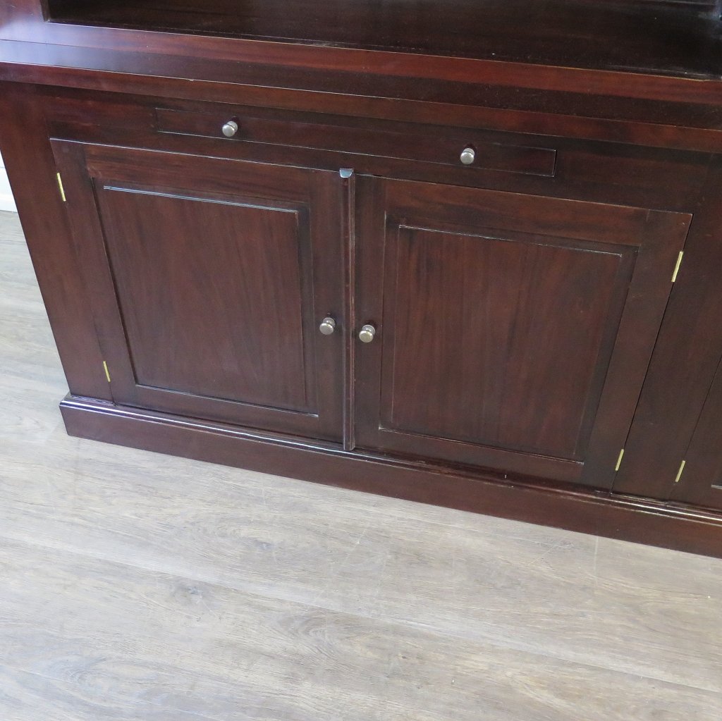 Bibliotheksschrank Schrank Mahagoni 2,40 m