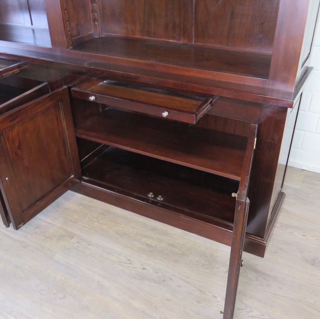 Bibliotheksschrank Schrank Mahagoni 2,40 m