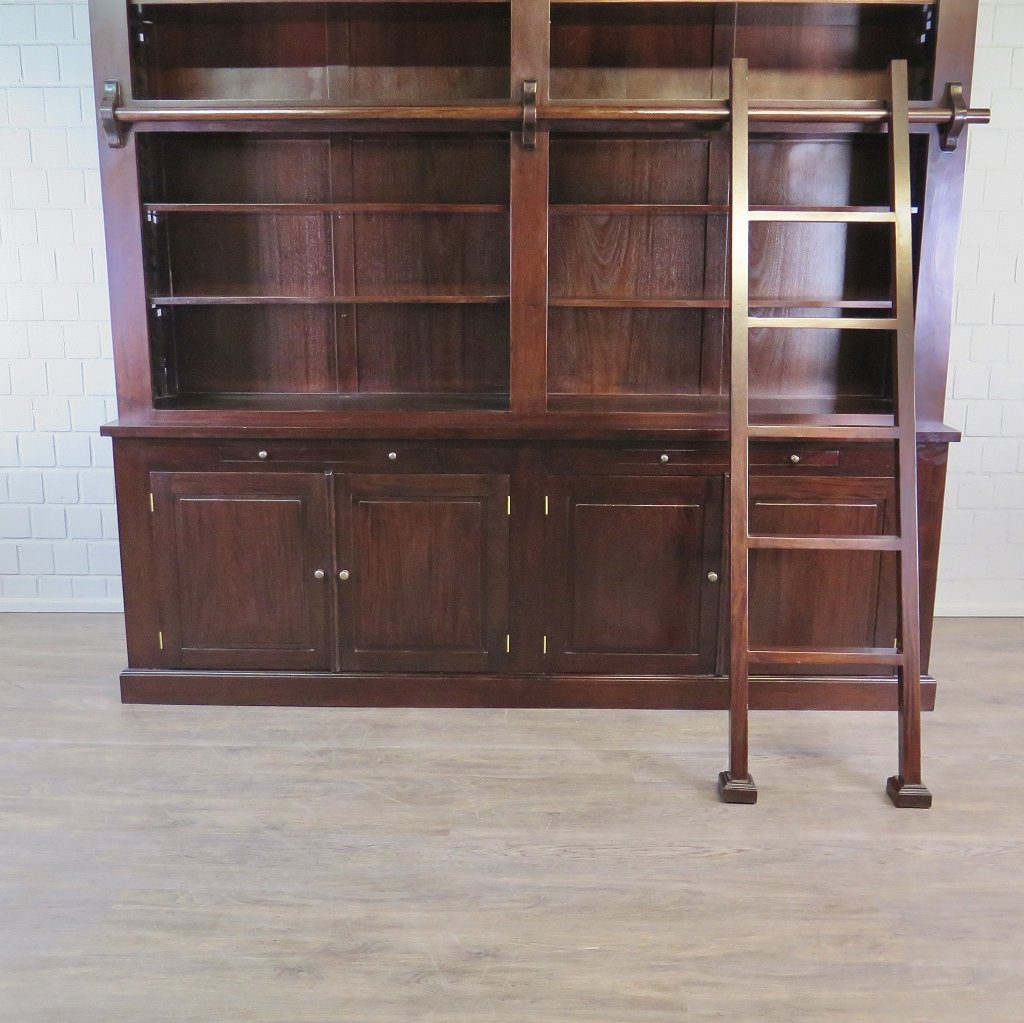 Bibliotheksschrank Schrank Mahagoni 2,40 m