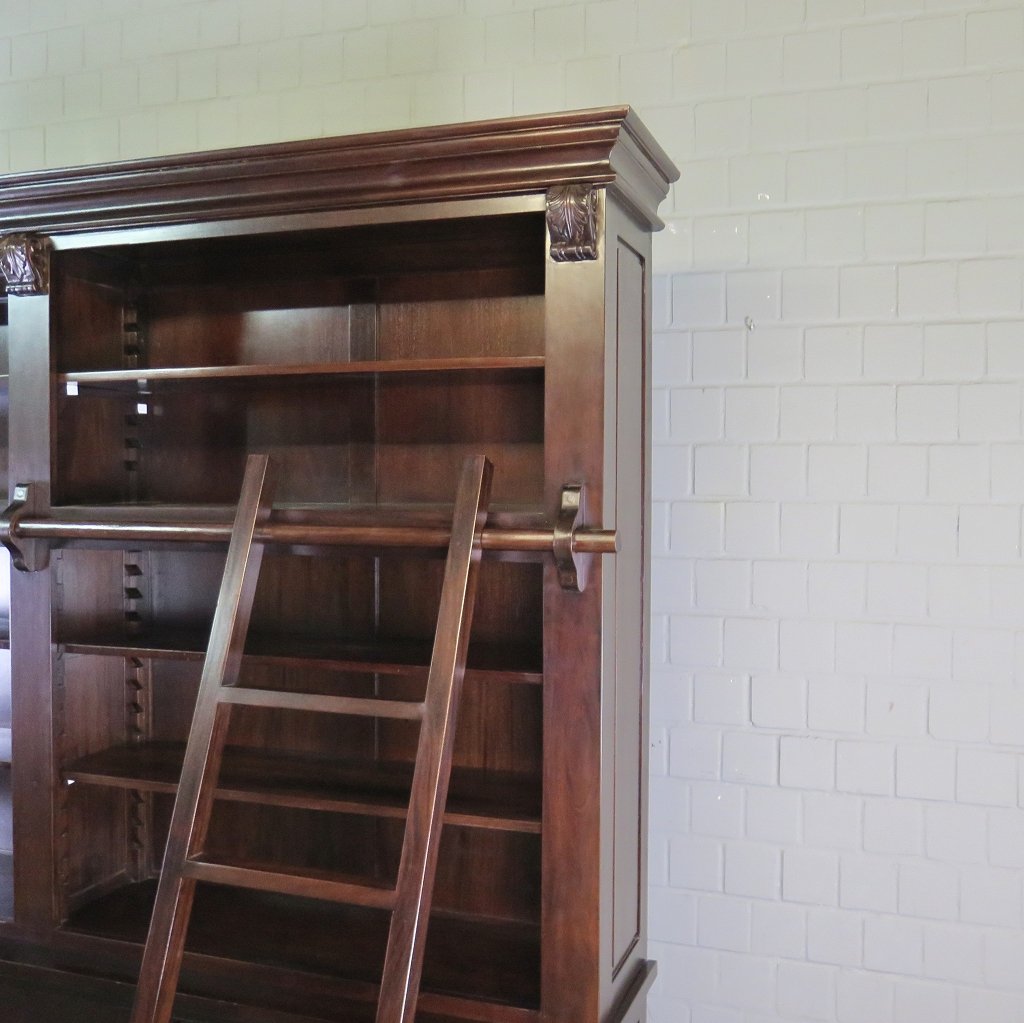 Bibliotheksschrank Schrank Mahagoni 2,40 m