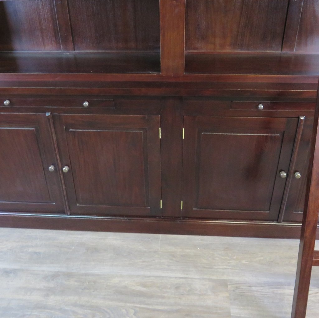 Bibliotheksschrank Schrank Mahagoni 2,40 m