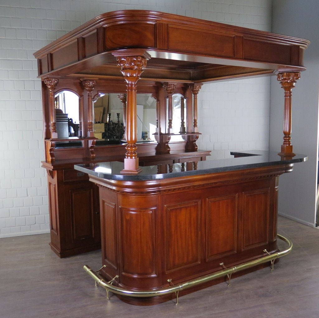 Hausbar Theke Mahagoni 2,35 m