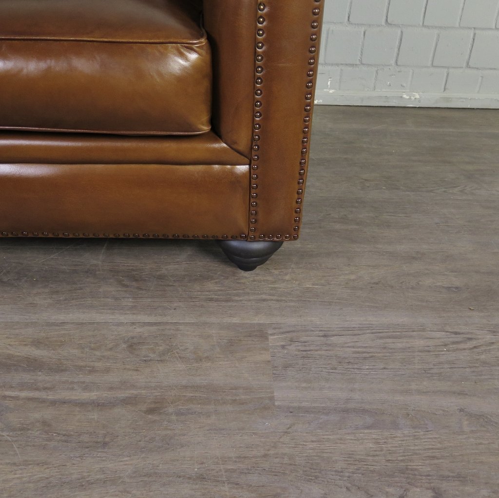 Chesterfield Sessel Leder Cognac