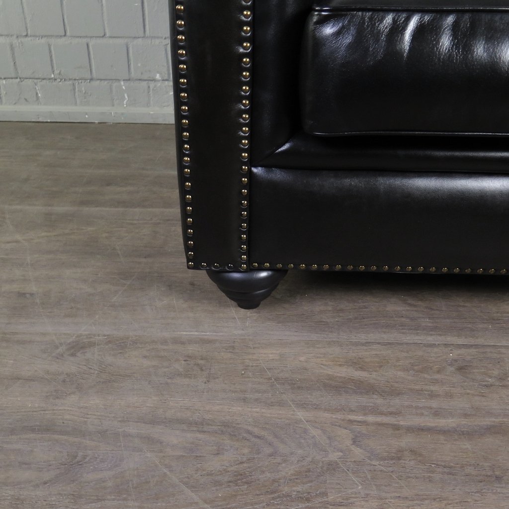 Chesterfield Sessel Leder Schwarz