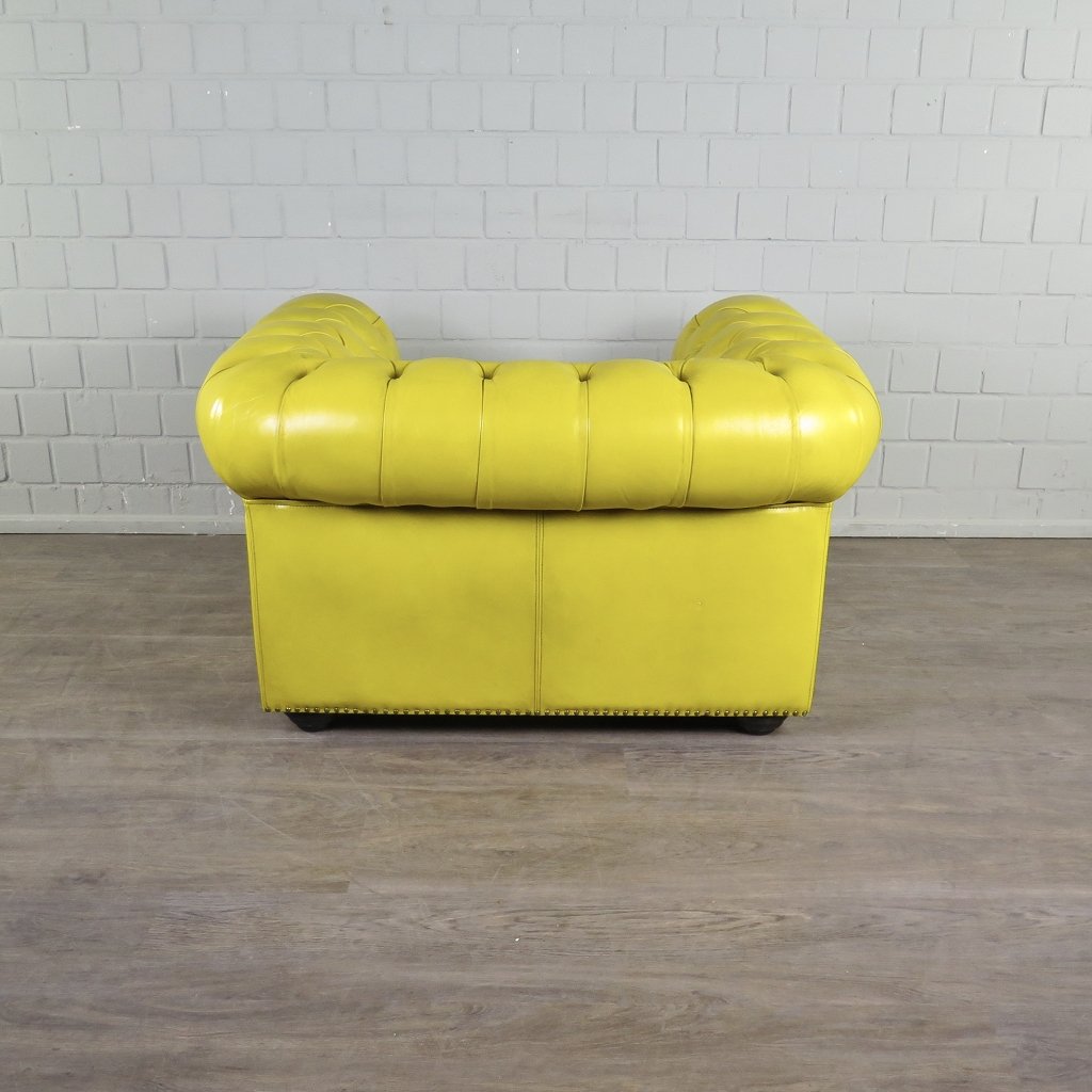 Chesterfield Sessel Leder Gelb