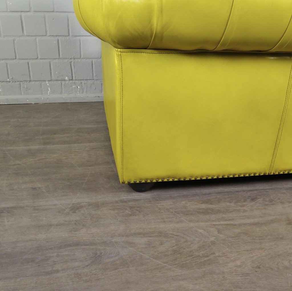 Chesterfield Sessel Leder Gelb