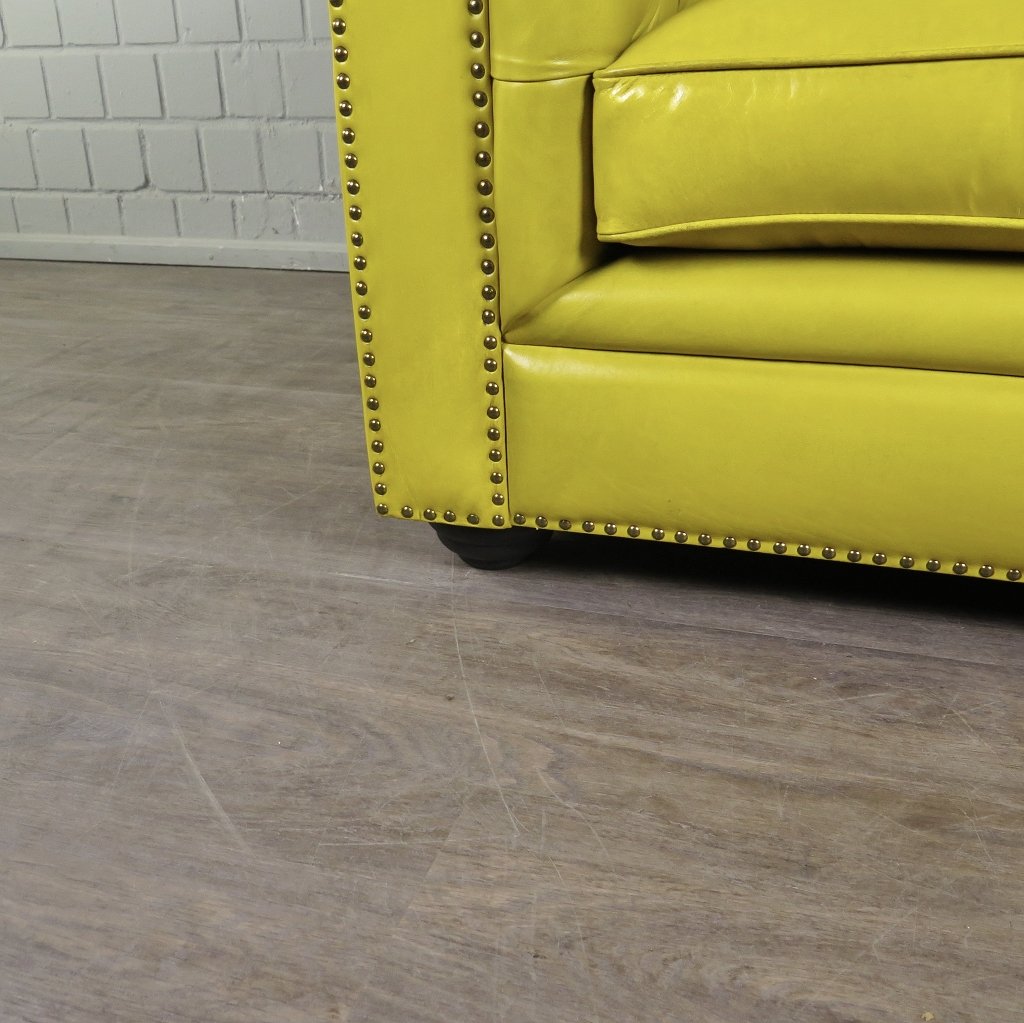 Chesterfield Sessel Leder Gelb