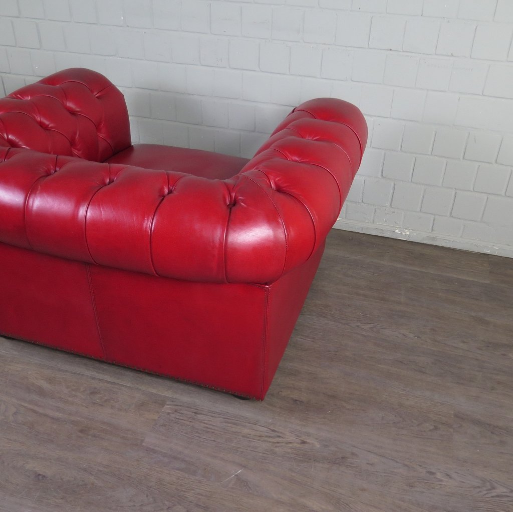 Chesterfield Sessel Leder Rot