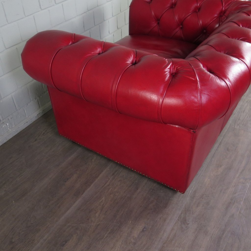 Chesterfield Sessel Leder Rot