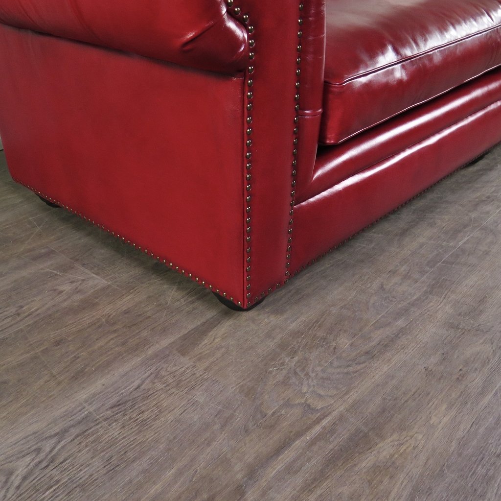 Chesterfield Couchgarnitur Leder Rot