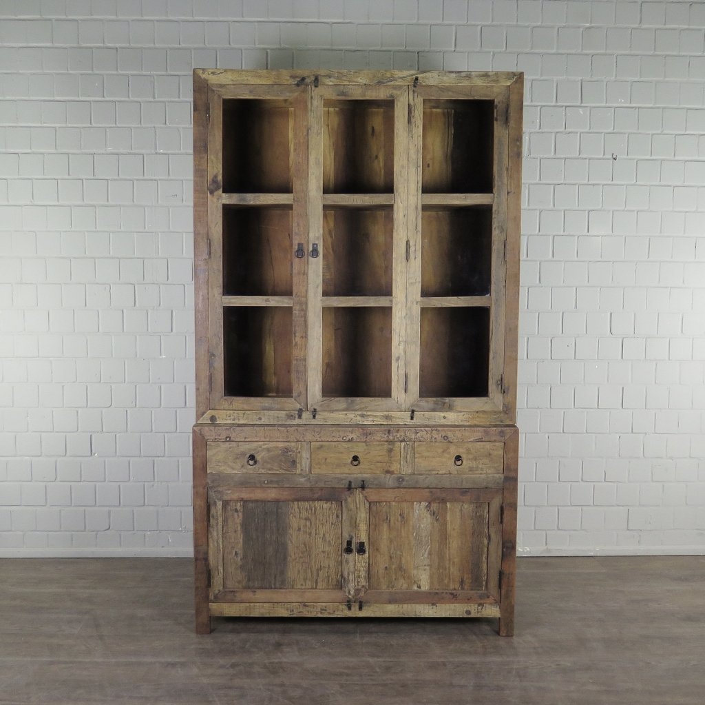 Vitrine Bücherschrank Teakholz 1,30 m