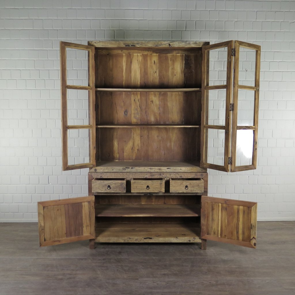Vitrine Bücherschrank Teakholz 1,30 m