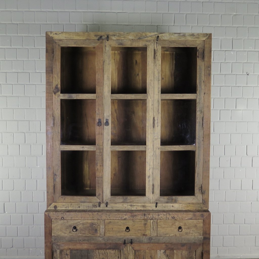 Vitrine Bücherschrank Teakholz 1,30 m