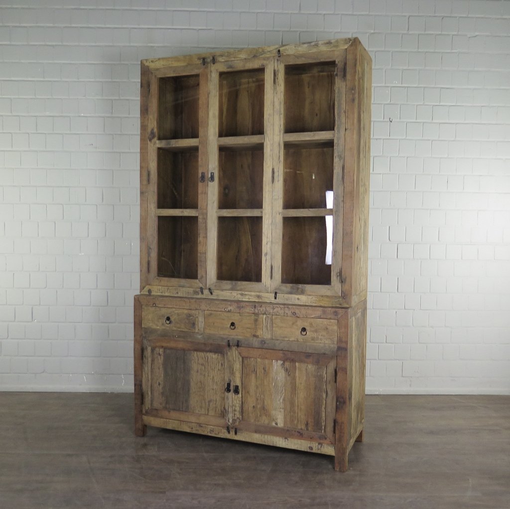 Vitrine Bücherschrank Teakholz 1,30 m