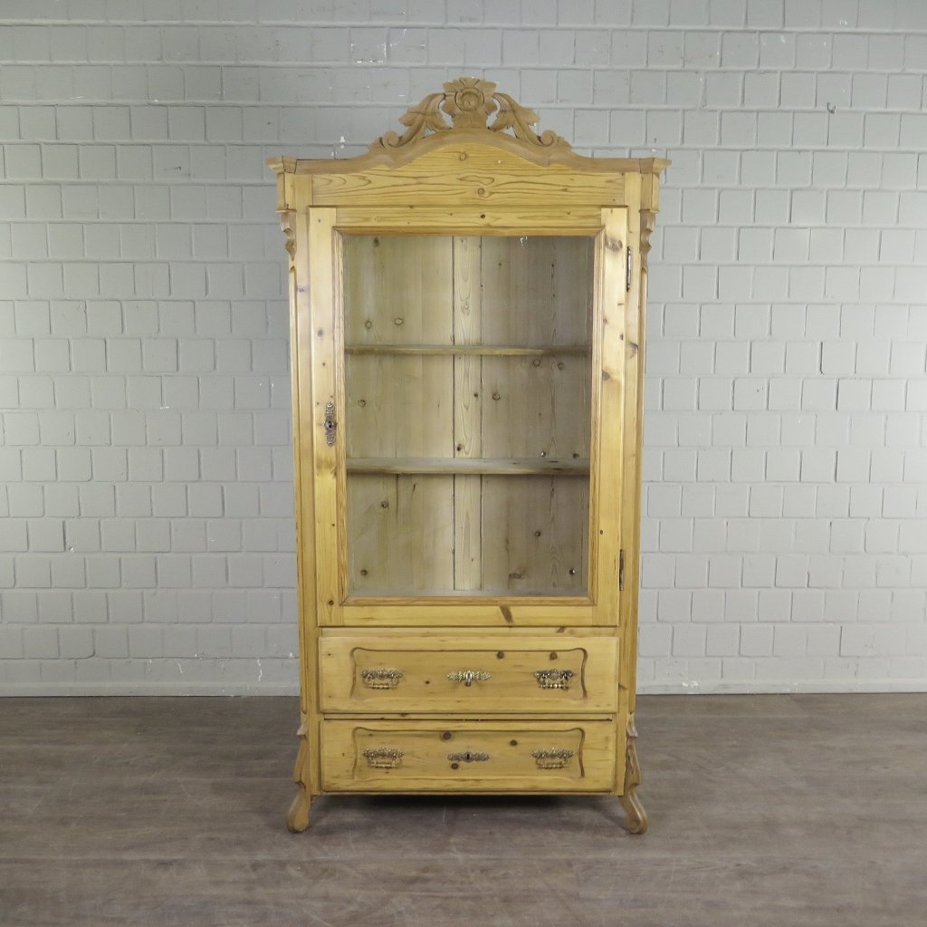 Vitrine Bücherschrank Louis Philippe 1860 Kiefer
