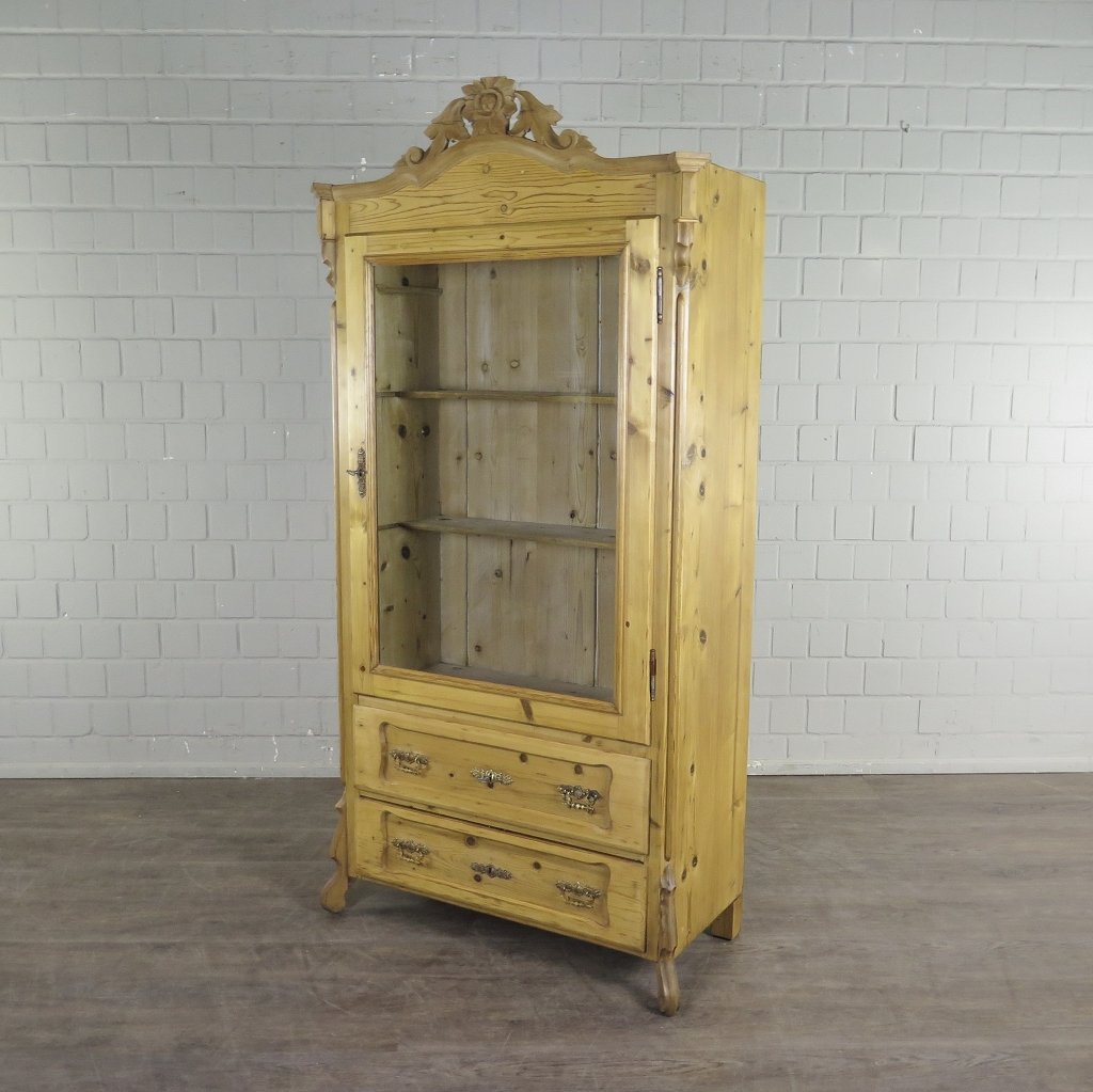 Vitrine Bücherschrank Louis Philippe 1860 Kiefer