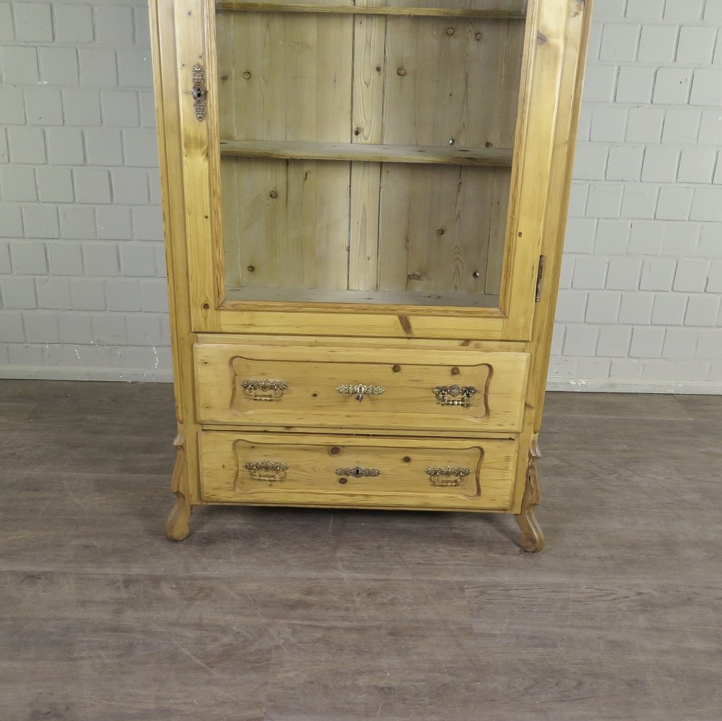 Vitrine Bücherschrank Louis Philippe 1860 Kiefer