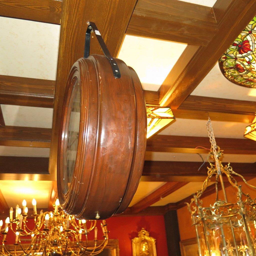 Bahnhofsuhr Wanduhr Mahagoni Ø 0,54 m