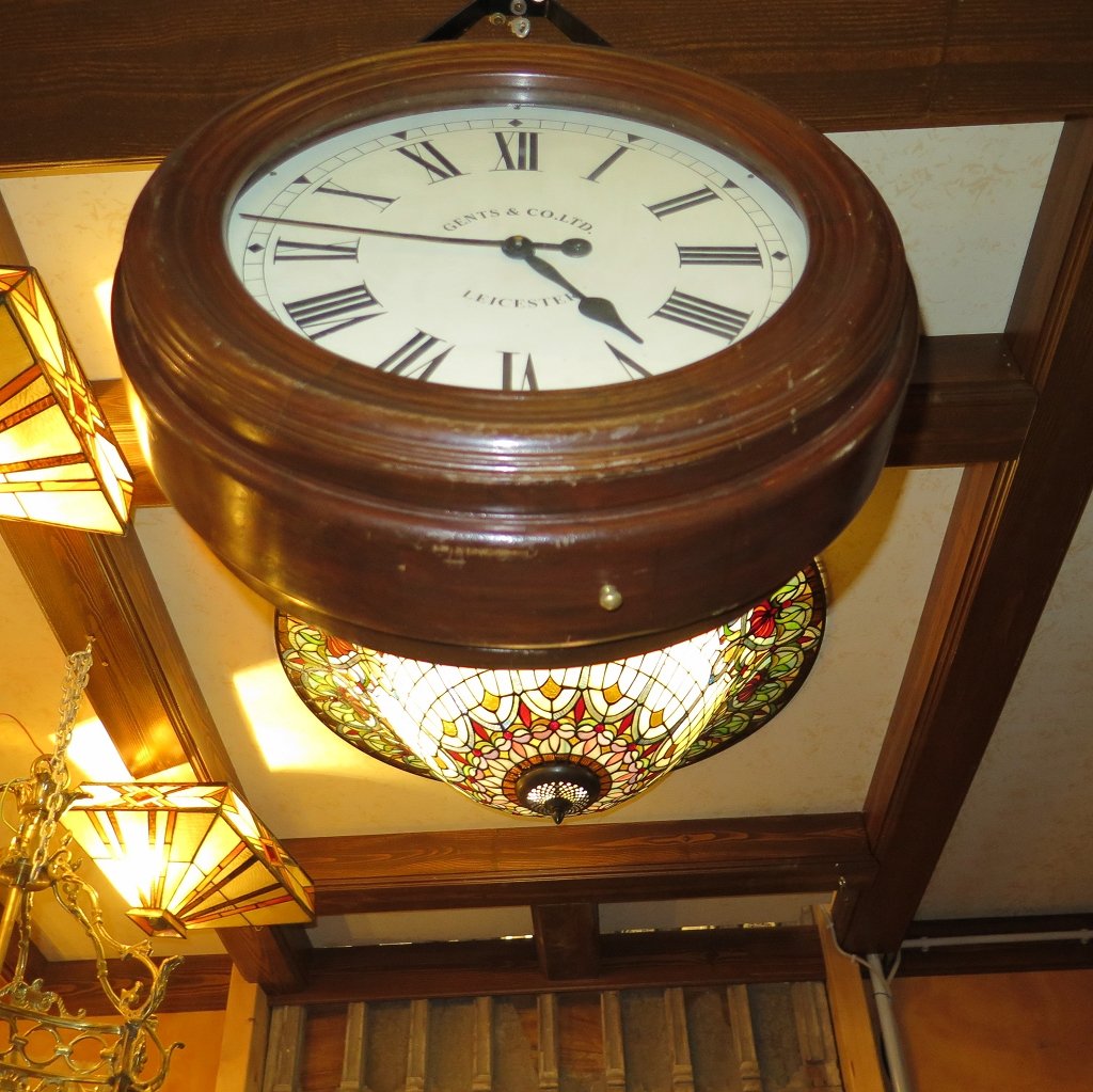 Bahnhofsuhr Wanduhr Mahagoni Ø 0,54 m