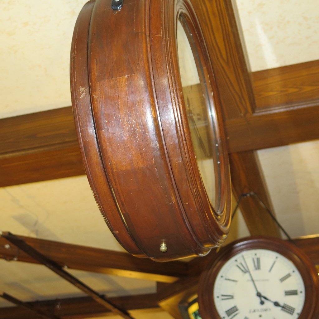 Bahnhofsuhr Wanduhr Mahagoni Ø 0,54 m