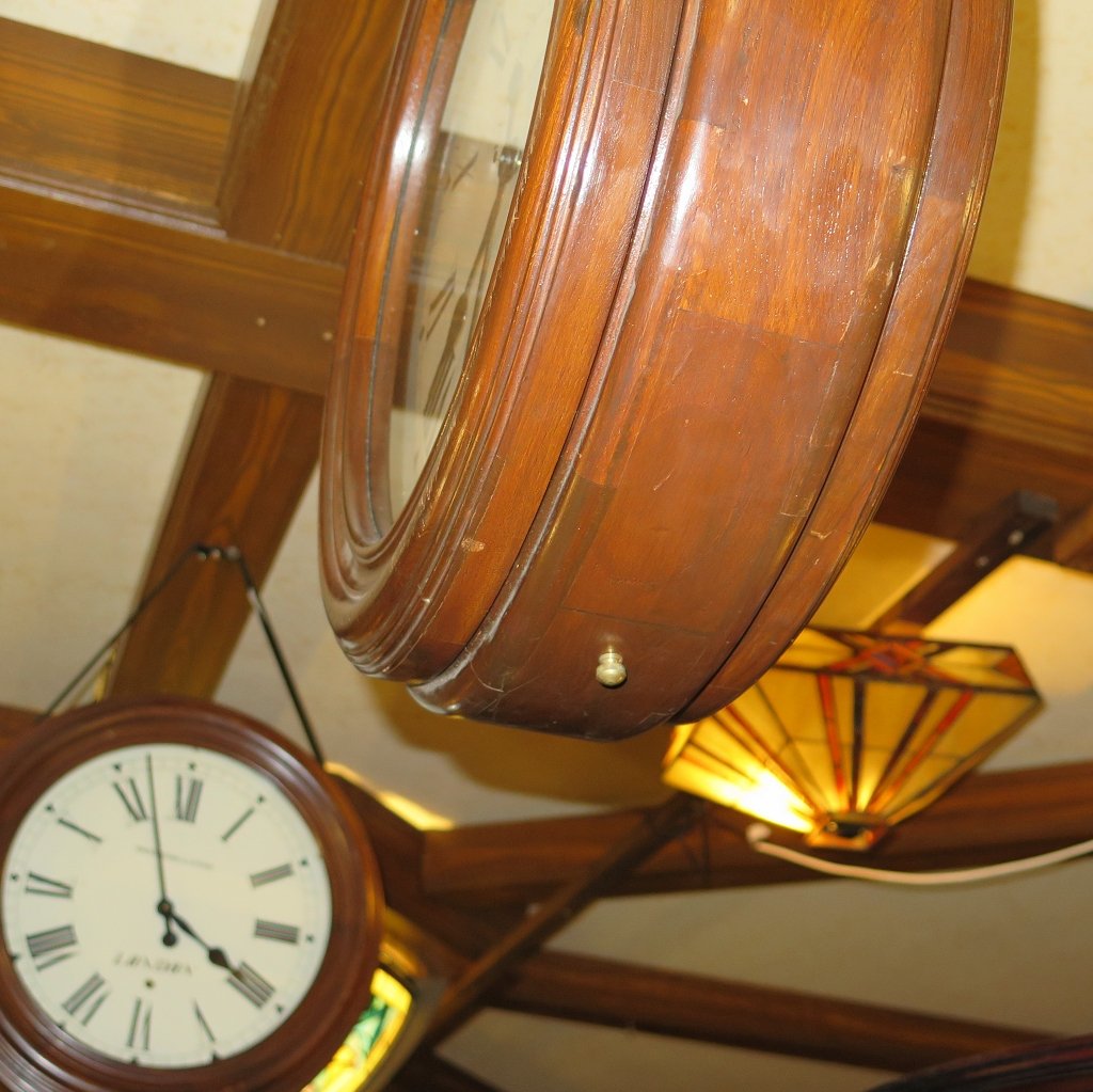 Bahnhofsuhr Wanduhr Mahagoni Ø 0,54 m