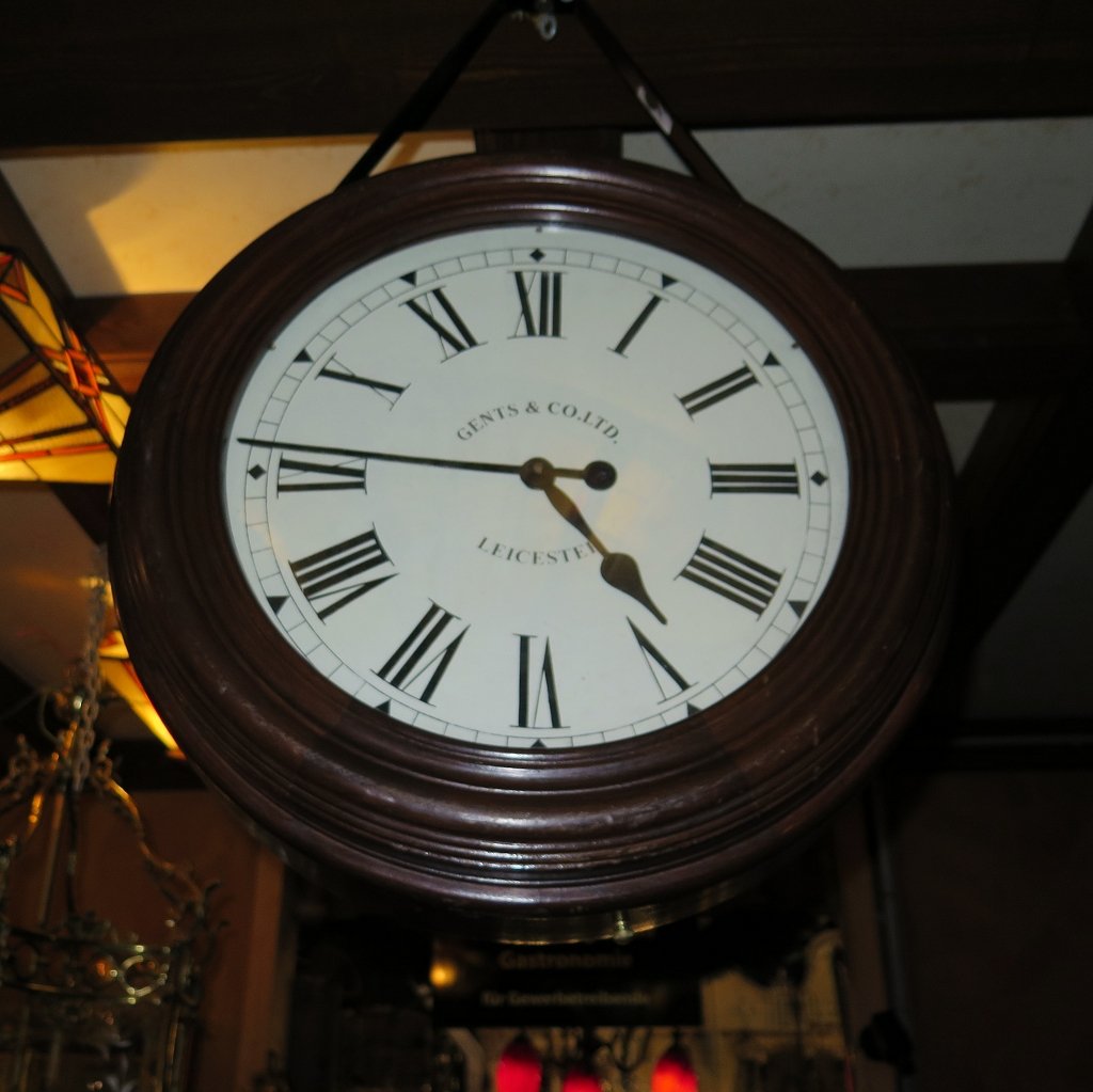 Bahnhofsuhr Wanduhr Mahagoni Ø 0,54 m