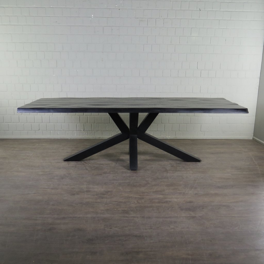 Esstisch Tisch Mangoholz Schwarz 2,60 m x 1,00 m