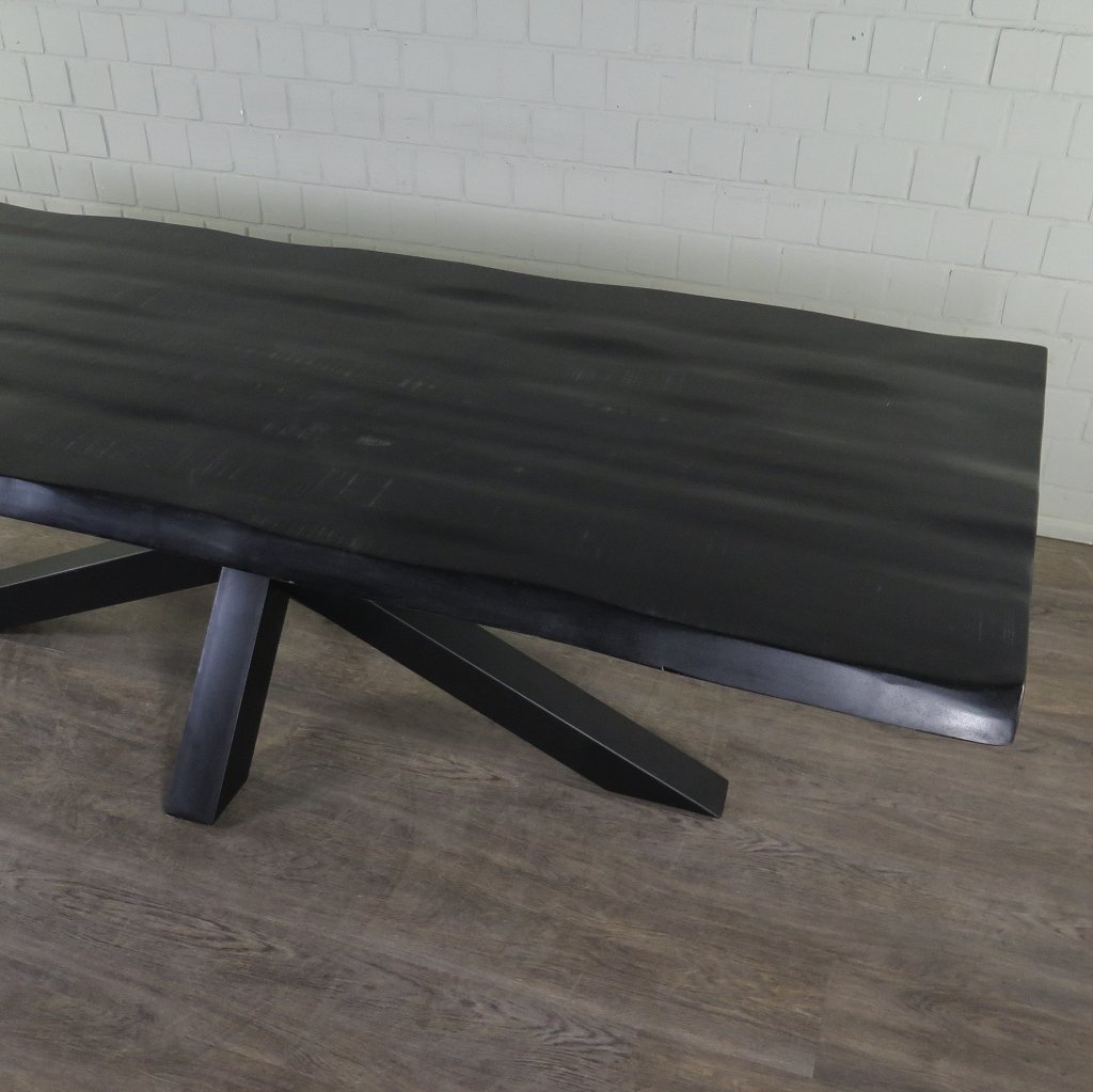 Esstisch Tisch Mangoholz Schwarz 2,60 m x 1,00 m