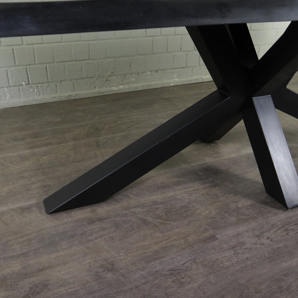 Esstisch Tisch Mangoholz Schwarz 2,60 m x 1,00 m