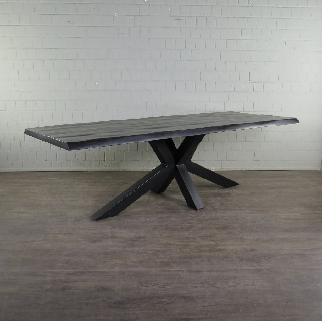 Esstisch Tisch Mangoholz Schwarz 2,60 m x 1,00 m  