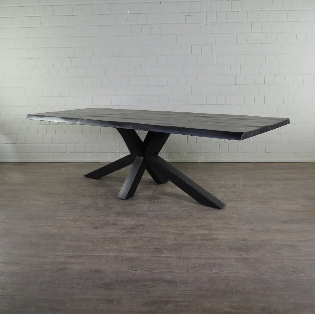 Esstisch Tisch Mangoholz Schwarz 2,60 m x 1,00 m
