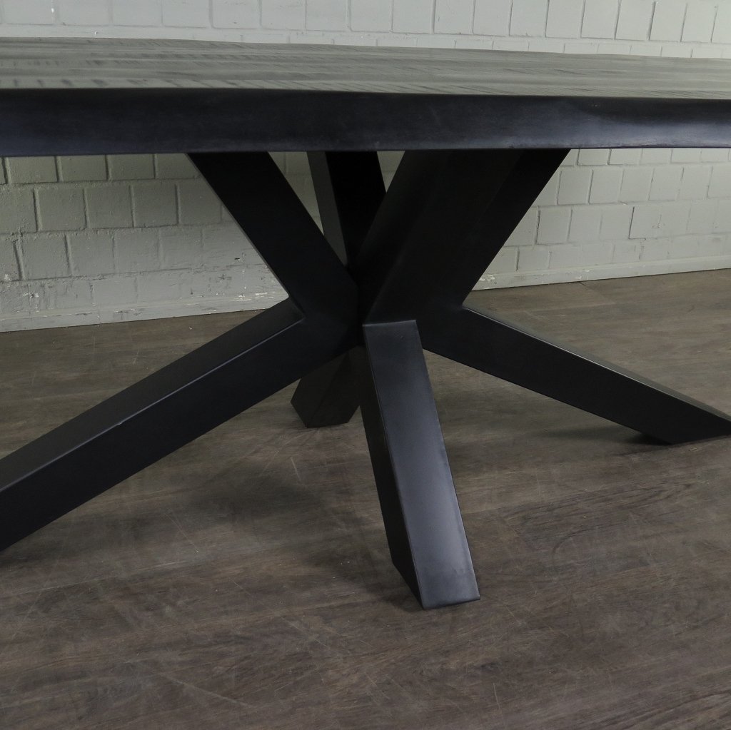 Esstisch Tisch Mangoholz Schwarz 2,60 m x 1,00 m