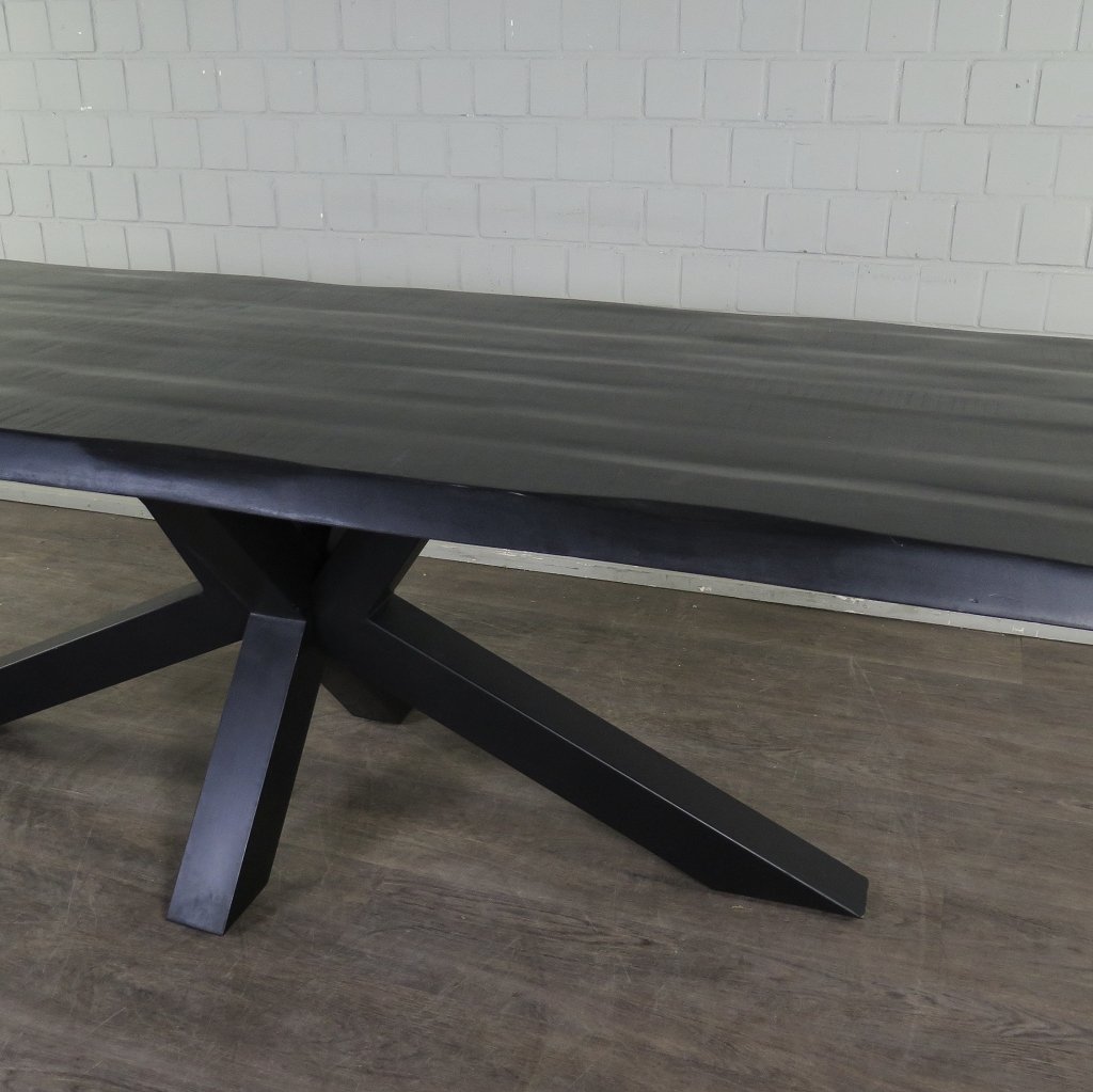 Esstisch Tisch Mangoholz Schwarz 2,60 m x 1,00 m
