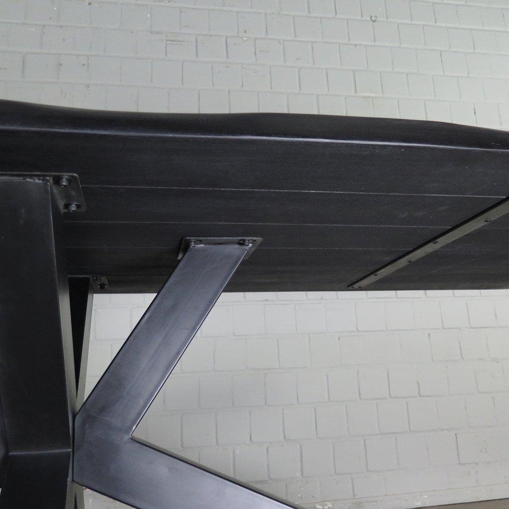 Esstisch Tisch Mangoholz Schwarz 2,60 m x 1,00 m