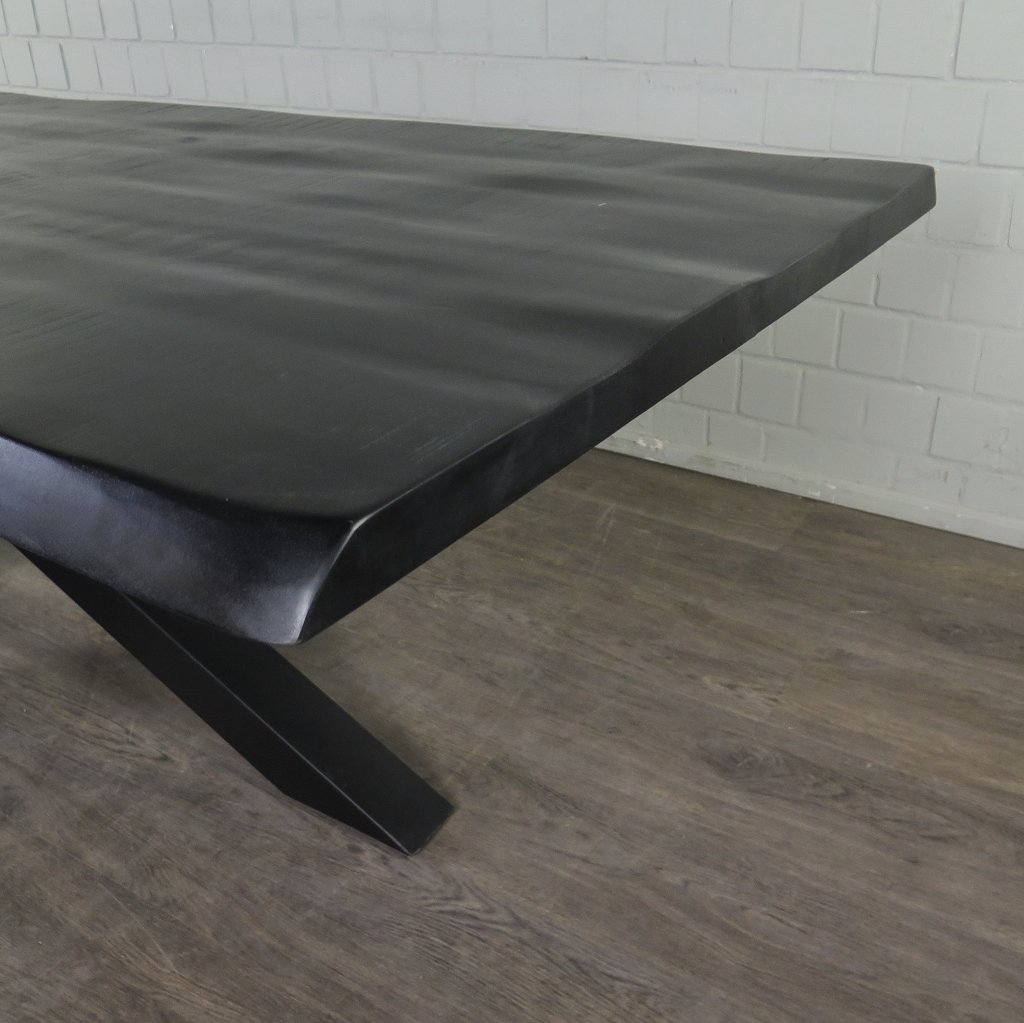 Esstisch Tisch Mangoholz Schwarz 2,60 m x 1,00 m
