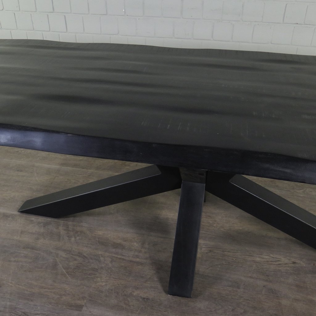 Esstisch Tisch Mangoholz Schwarz 2,60 m x 1,00 m