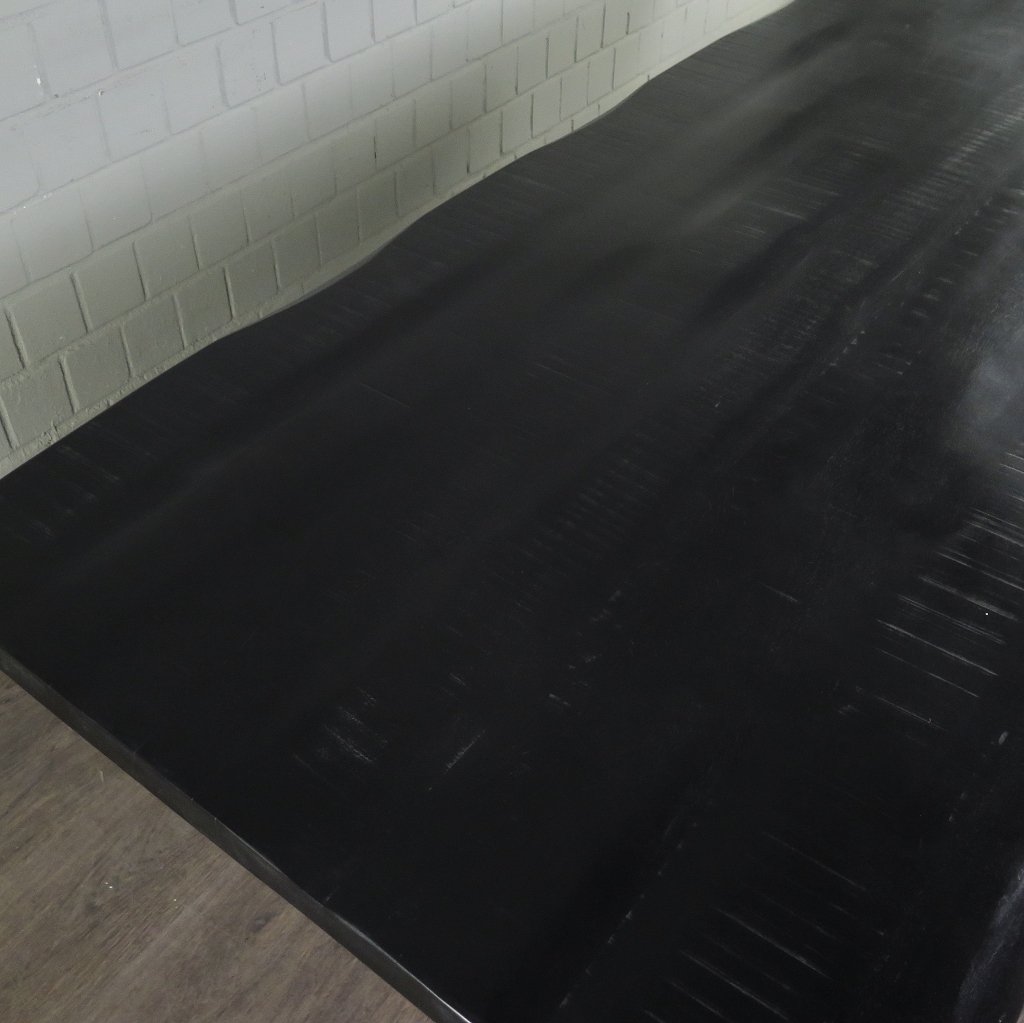 Esstisch Tisch Mangoholz Schwarz 2,60 m x 1,00 m