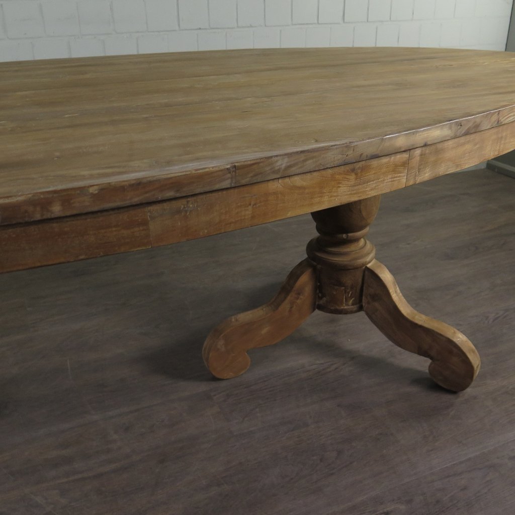 Esstisch Tisch Oval Teakholz 2,60 m x 1,20 m