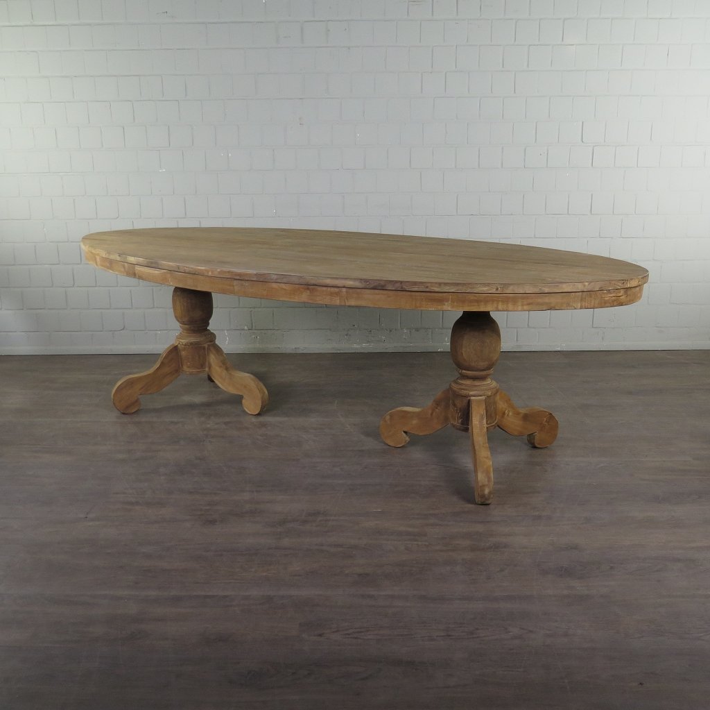 Esstisch Tisch Oval Teakholz 2,60 m x 1,20 m