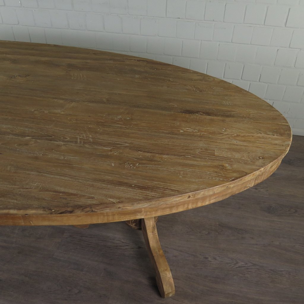 Esstisch Tisch Oval Teakholz 2,60 m x 1,20 m